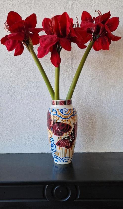 Prachtige spuitdecor vaas art deco Jugendstil  K&G Lunville, Huis en Inrichting, Woonaccessoires | Vazen, Zo goed als nieuw, Overige kleuren