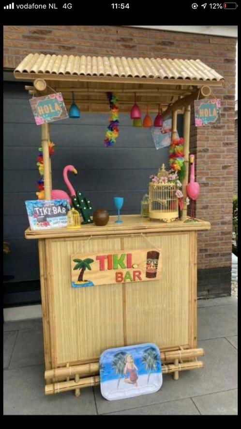 Tikibar te huur - klein model bamboebar - cocktail bar huren, Hobby en Vrije tijd, Feestartikelen | Verhuur, Zo goed als nieuw