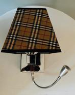 Wandlamp met spot en burberry lampekapje, Ophalen of Verzenden, Gebruikt, Stof