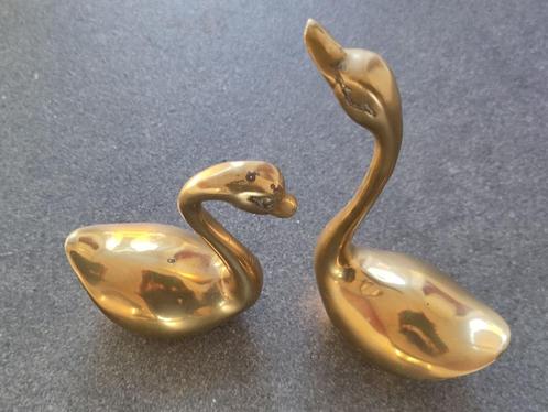 messing deco: 2 asbakken, Servethouder, 2 zwanen, Antiek en Kunst, Curiosa en Brocante, Ophalen of Verzenden