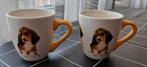 Twee Bekers Francien met opdruk Basset Hond, Huis en Inrichting, Ophalen of Verzenden, Zo goed als nieuw, Overige stijlen, Kop(pen) en/of Schotel(s)