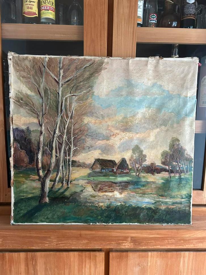 Alberti | Olieverf jaren ‘50 | Restauratie nodig, Antiek en Kunst, Kunst | Schilderijen | Klassiek, Ophalen