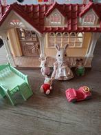 Sylvanian Family zoet frambozen huis + poppetjes, Ophalen of Verzenden, Gebruikt