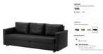 IKEA FRIHETEN Sofa Bed, 3-Seater with Storage, Huis en Inrichting, Banken | Sofa's en Chaises Longues, Ophalen, 100 tot 125 cm