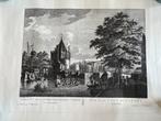 Mooie vintage gravure Schreyershoekstoren Amsterdam, Antiek en Kunst, Ophalen of Verzenden
