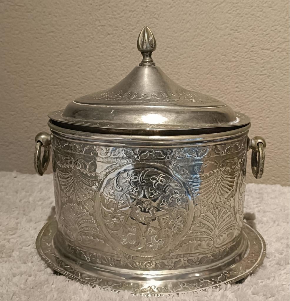 Prachtige zilveren Marokkaanse Suikerpot, Antiek en Kunst, Antiek | Goud en Zilver, Zilver, Ophalen of Verzenden