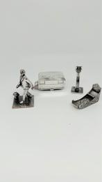 4 zwaar verzilverde jubileum miniaturen van de ANWB, Ophalen of Verzenden, Gebruikt