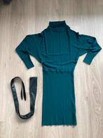 Groene jurk met ceintuur, Maat 38/40 (M), Ophalen of Verzenden, Zo goed als nieuw, Knielengte