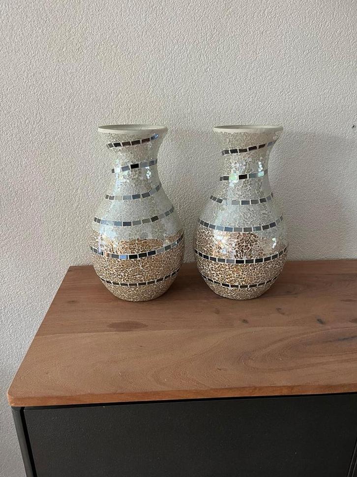 Siervaas/Windlicht Mozaïek (zonder bodem), Huis en Inrichting, Woonaccessoires | Vazen, Overige kleuren, Minder dan 50 cm, Glas