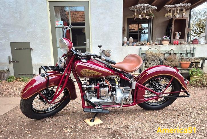 1935 Indian four (4 cilinder) ref. 435 TOP gerestaureerd, Motoren, Motoren | Oldtimers, Overig, 12 t/m 35 kW, 4 cilinders, Ophalen of Verzenden
