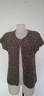 Bruine gehaakte bodywarmer / mouwloos vest  Public L/ XL, Bruin, Maat 42/44 (L), Ophalen of Verzenden, Zo goed als nieuw