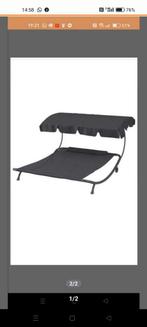 Luxe Ligbed met Zonnescherm, Tuin en Terras, Ligbedden, Ophalen of Verzenden, Gebruikt, Metaal