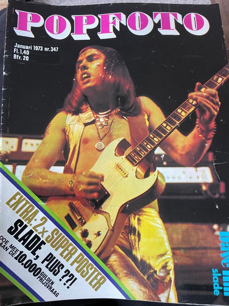 Popfoto nr 347 januari 1973 SLADE super- + SWEET poster, Verzamelen, Ophalen of Verzenden, 1960 tot 1980, Tijdschrift