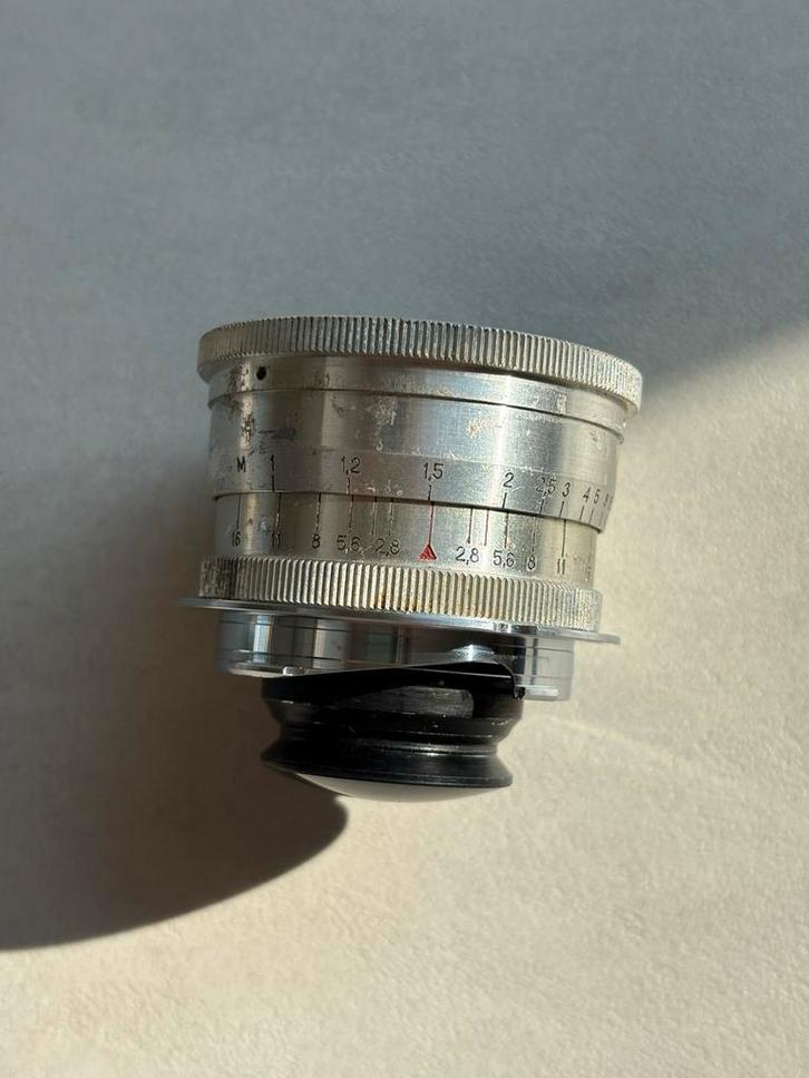 Jupiter 12 35mm 2.8 met Leica M adapter en geelfilter, Audio, Tv en Foto, Fotografie | Lenzen en Objectieven, Gebruikt, Groothoeklens