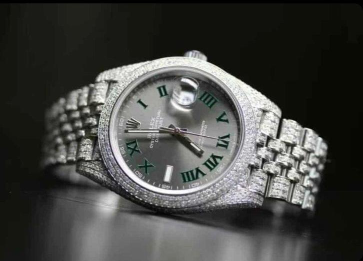 Rolex Datejust 126300 - diamonds, Sieraden, Tassen en Uiterlijk, Horloges | Heren, Zo goed als nieuw, Polshorloge, Rolex, Overige materialen