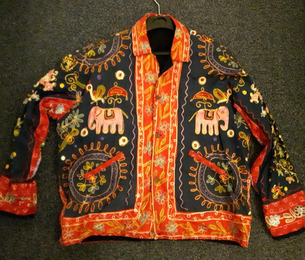 Originele geborduurde India Jas  jaren 70 hip., Ophalen of Verzenden, Zo goed als nieuw, Maat 42/44 (L), Overige kleuren