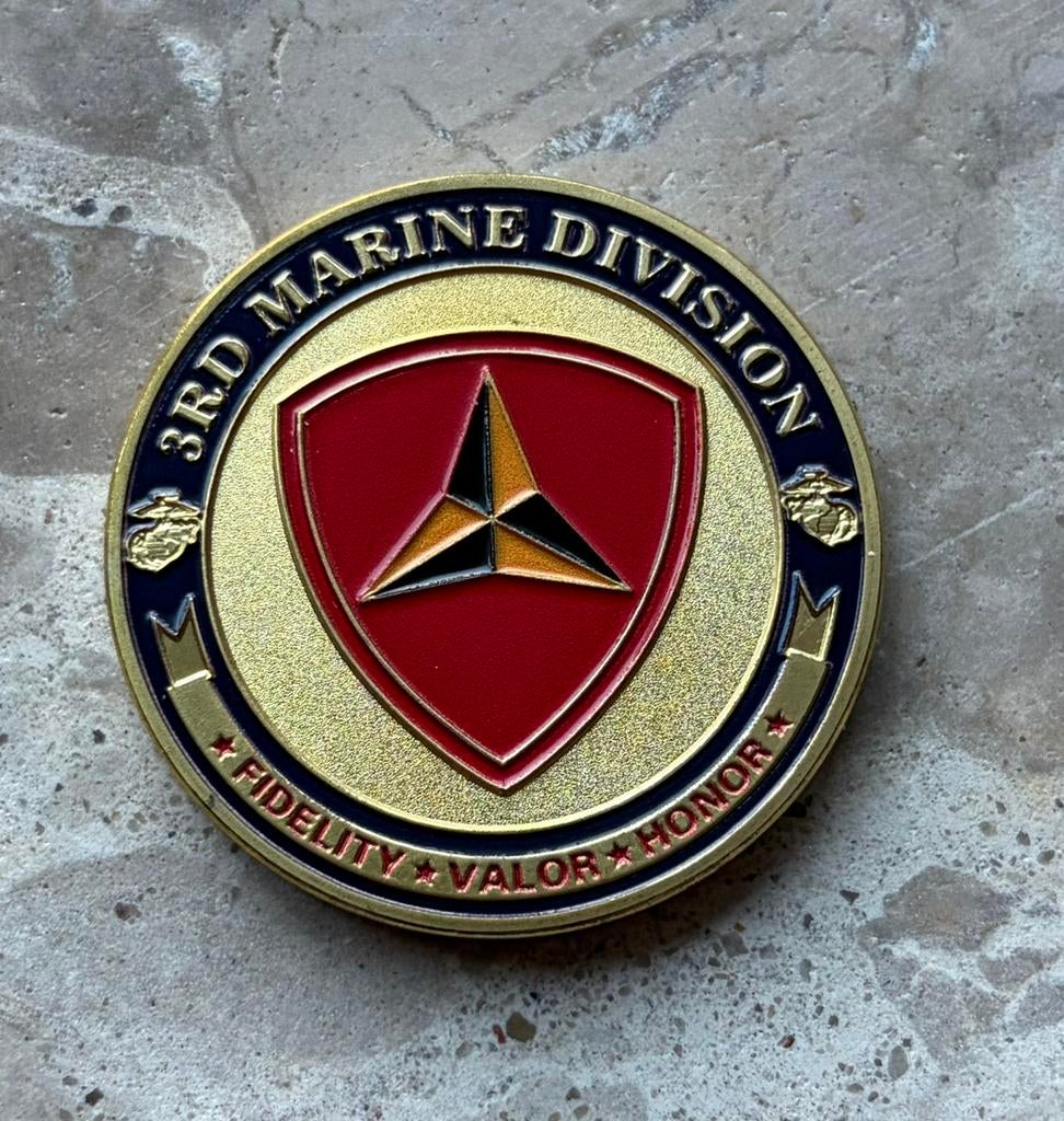 US Marine Corps 3rd marine division coin, Verzamelen, Militaria | Algemeen, Ophalen of Verzenden, Marine, Amerika, Embleem of Badge