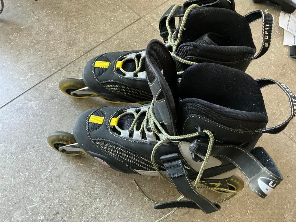 Nijdam Ultra inline skates met beschermsets + rem - 45 (KWF), Ophalen of Verzenden, Zo goed als nieuw