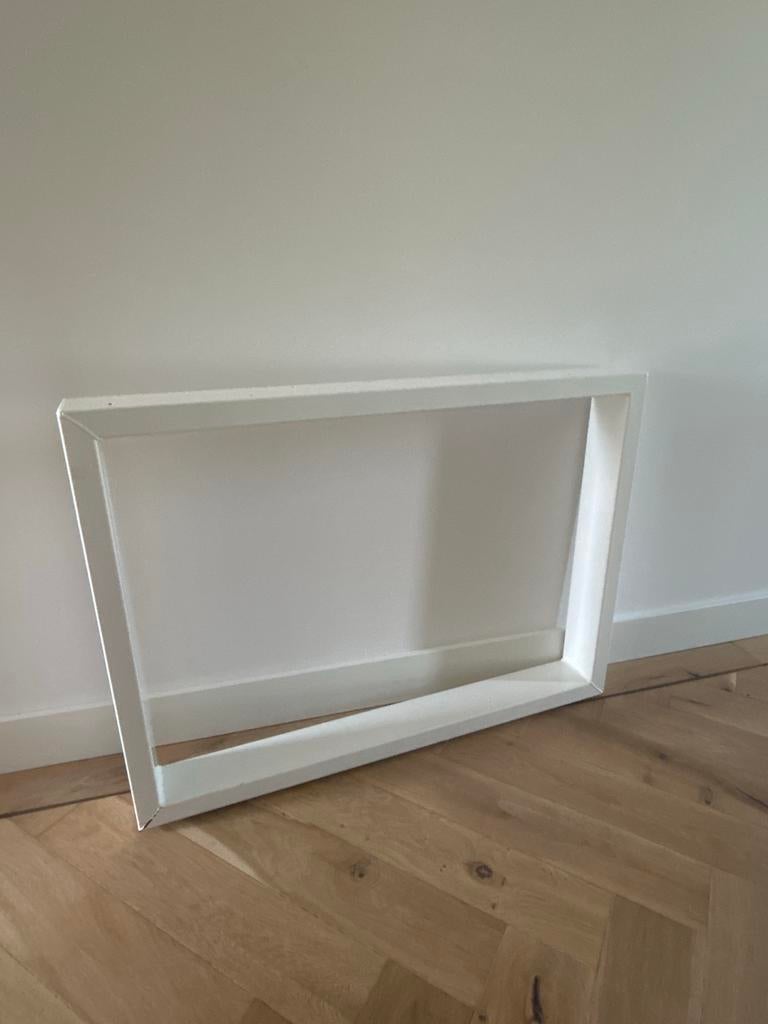 Stalen tafelpoten, poedercoat wit, b 96 x h 70 cm, Ophalen, Gebruikt, Metaal, Tafelpoot