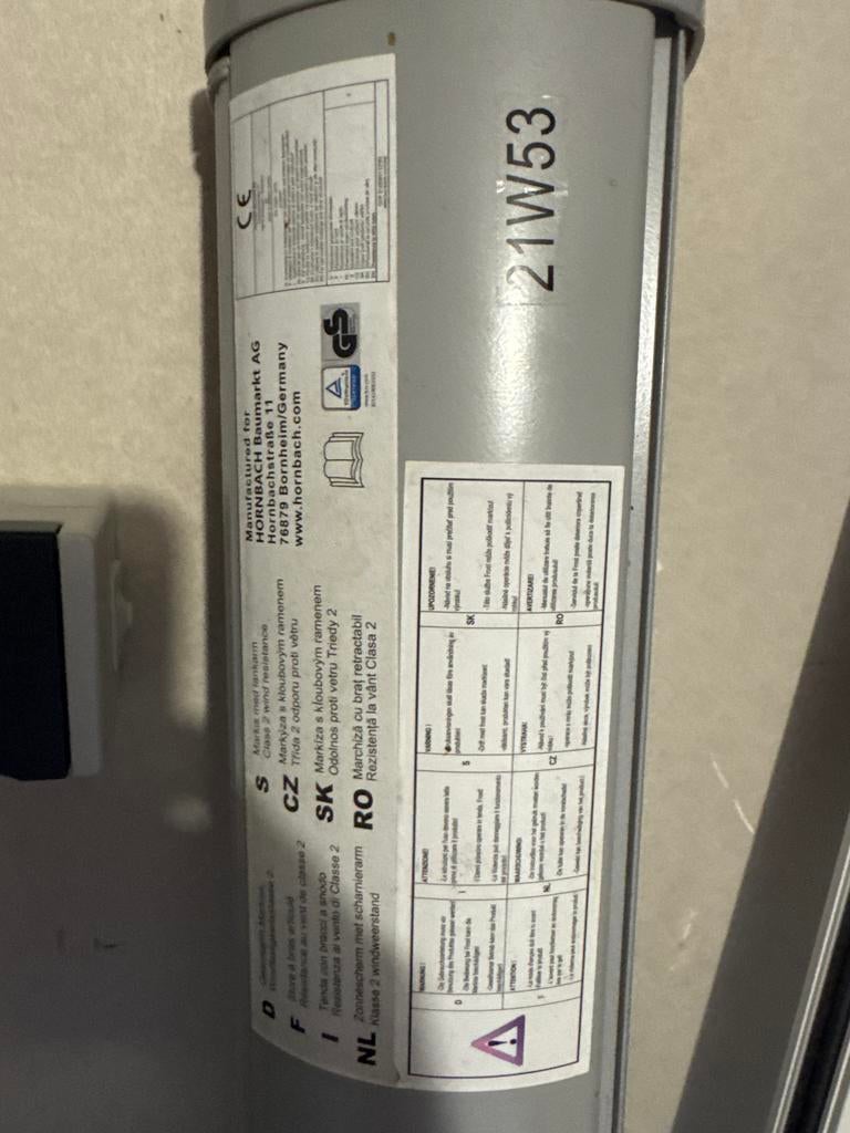 Windscherm doek Hornbach 3m lang 1.6m hoog, Tuin en Terras, Ophalen of Verzenden, Gebruikt