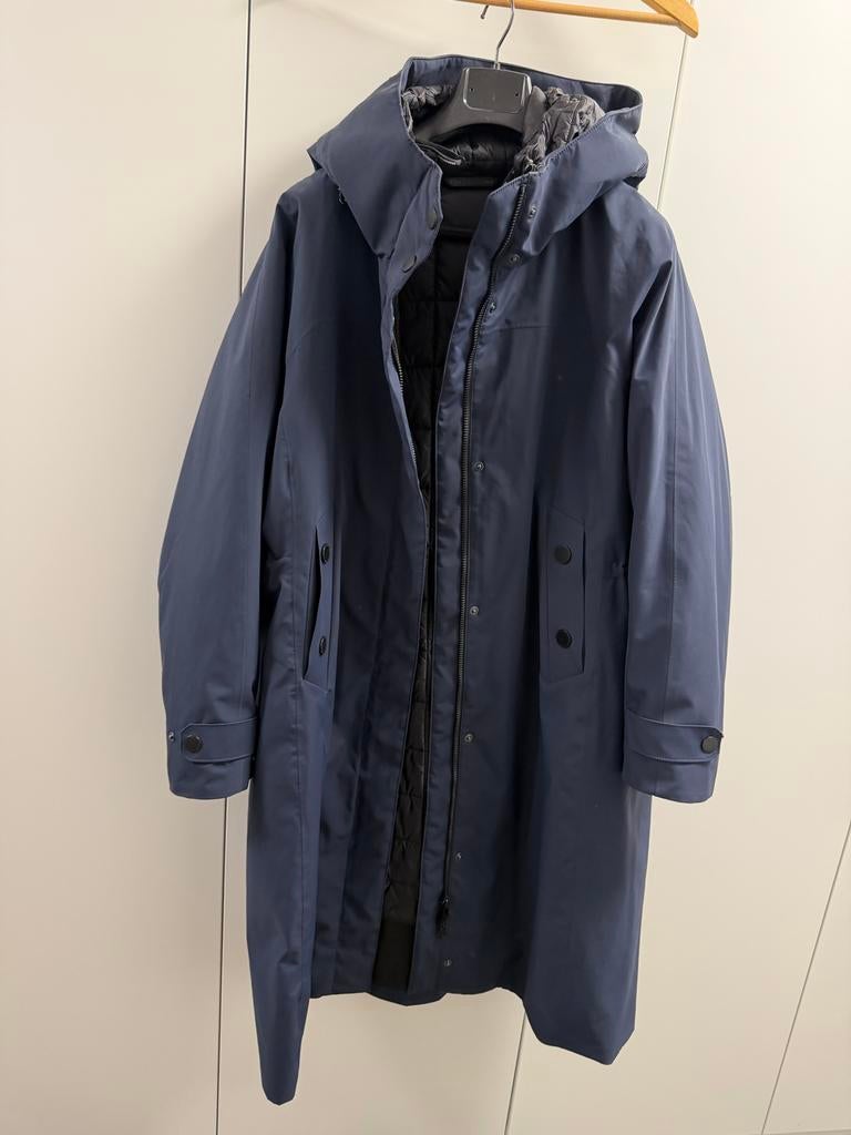 Creenstone Enite gewatteerde regenjas donkerblauw maat 48, Kleding | Dames, Jassen | Winter, Ophalen of Verzenden, Zo goed als nieuw