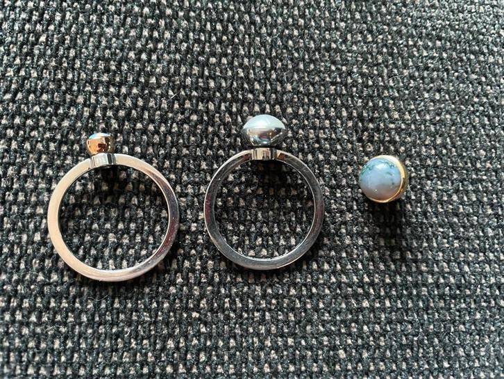 Melano ringen (wd-30), Sieraden, Tassen en Uiterlijk, Ringen, Zo goed als nieuw, Dame, 17 tot 18, Zilver, Met edelsteen, Ophalen of Verzenden