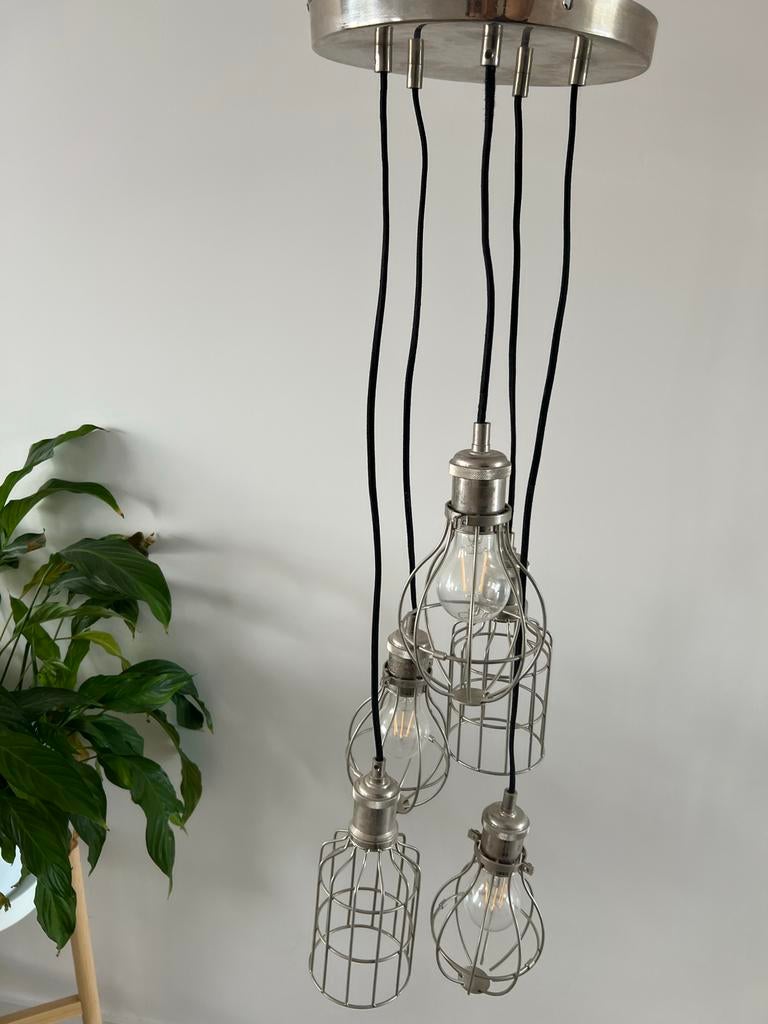 Cluster hanglamp, Huis en Inrichting, Lampen | Hanglampen, Ophalen, Gebruikt, Metaal, 75 cm of meer