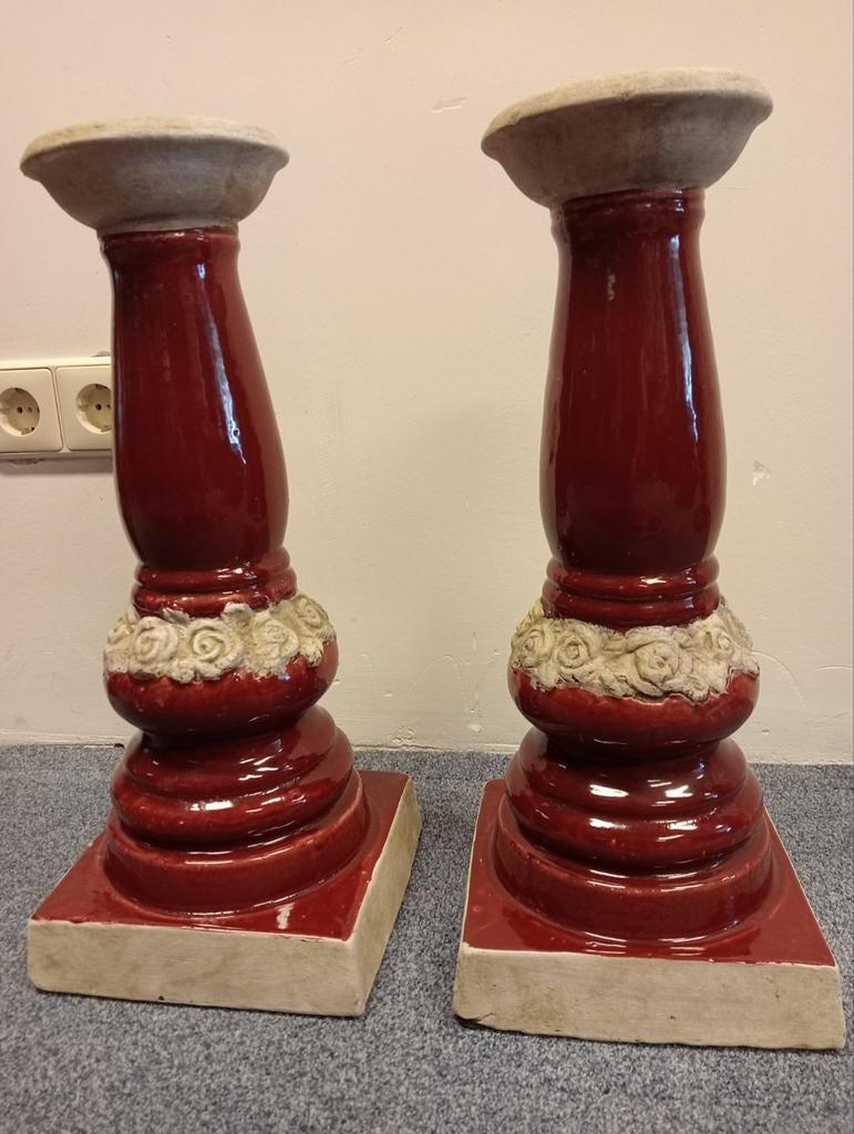 Set van 2 decoratieve pilaren - rood, Ophalen of Verzenden, EU, EU, EU