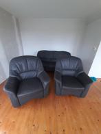 Te koop fauteuils plus bank, Huis en Inrichting, Ophalen, Gebruikt, 75 tot 100 cm, Leer