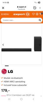 LG soundbar met draadloze subwoofer en ARC, Ophalen of Verzenden, Bluetooth