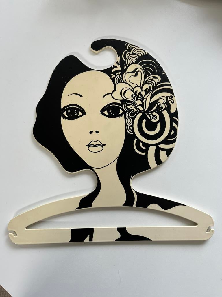 Vintage Pop Art kledinghangers met vrouwelijke gezichten, Ophalen of Verzenden, Gebruikt, Overige materialen, Volwassenen