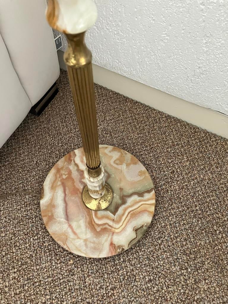 Vloerlamp met marmeren voet en details, Ophalen, Gebruikt, Metaal, 150 tot 200 cm