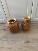 Prachtige vazen met riet, Tuin en Terras, Bloempotten, Ophalen, Overige materialen, Rond, Zo goed als nieuw