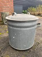 VINTAGE - Zinken was- / wekketel met deksel (gaaf exemplaar), Ophalen