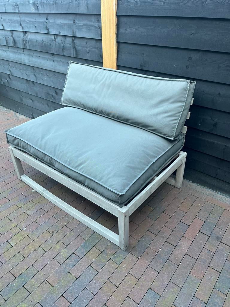 Tuin(pallet)bankje met kussens, Tuin en Terras, Tuinbanken, Ophalen, Gebruikt, Hout