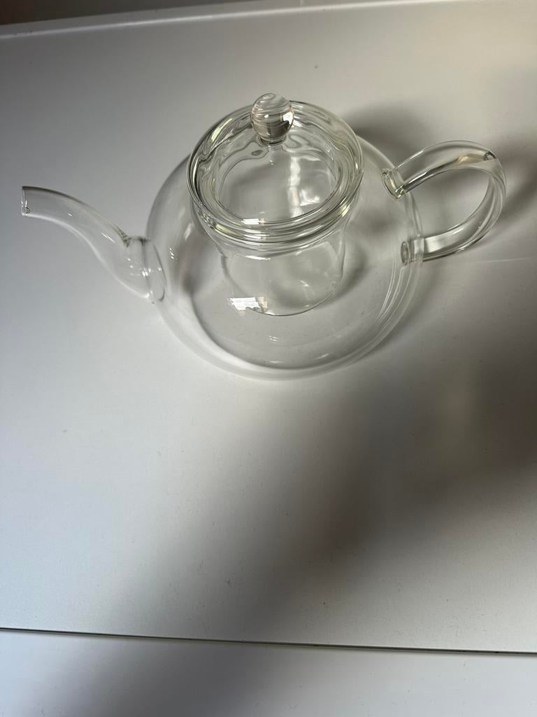 Glazen thee pot nieuw, Ophalen of Verzenden, Zo goed als nieuw, Rond, Glas