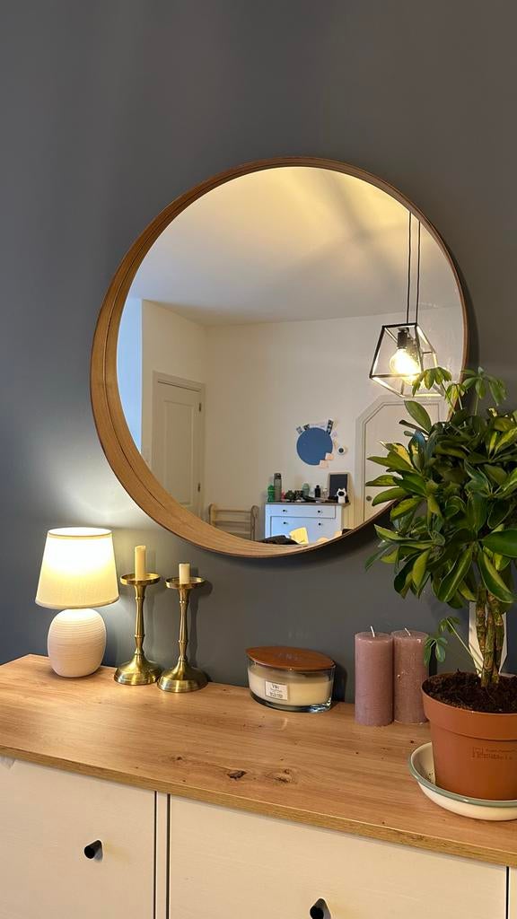IKEA STOCKHOLM round mirror 80 cm, Huis en Inrichting, Ophalen, Rond, Zo goed als nieuw, 75 tot 100 cm