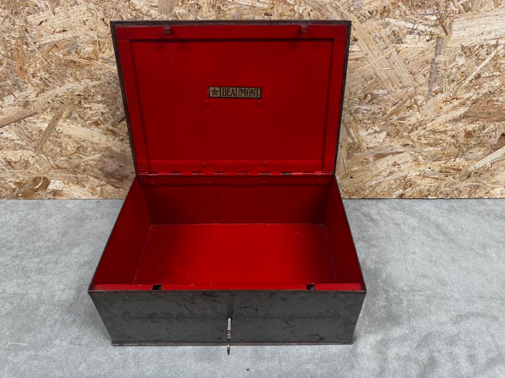 Vintage Beaumont Geldkist – Art Deco – Met sleutel - ReK4, Antiek en Kunst, Ophalen of Verzenden