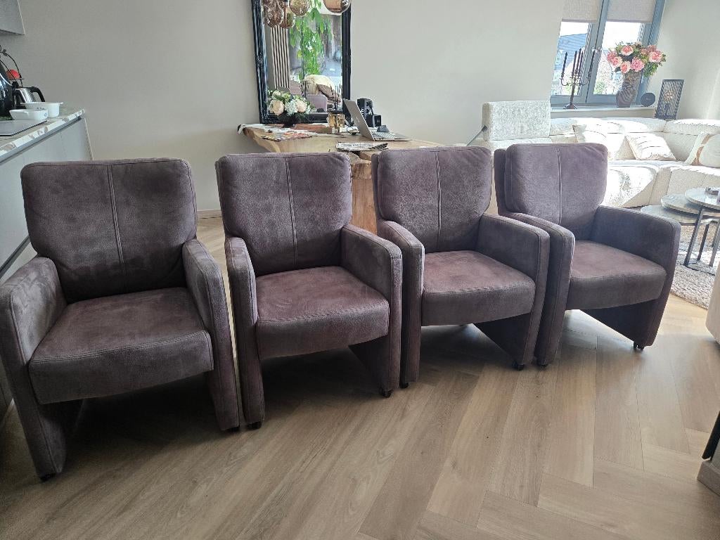 Eetkamerstoelen, Huis en Inrichting, Stoelen, Ophalen, Gebruikt, Bruin, Vier