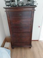 Houten ladekast met 6 laden, Gebruikt, 5 laden of meer, Klassiek, 150 tot 200 cm