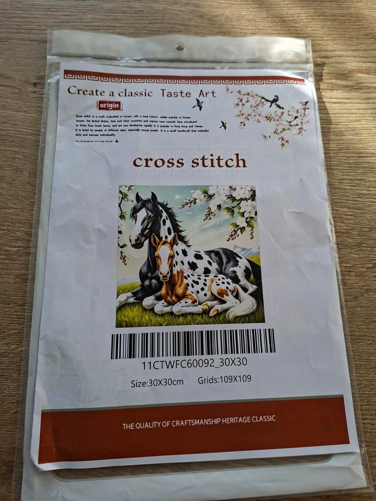 Voorgedrukt borduurpakket paarden, Ophalen of Verzenden, Nieuw, Handborduren, Borduurpakket