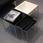 Vintage mimiset met glazen bovenblad, Ophalen of Verzenden, Huis en Inrichting