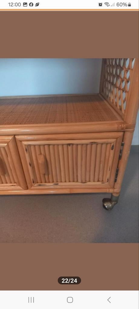 Rotan kastje, Huis en Inrichting, Banken | Voetenbanken en Poefen, Ophalen, Minder dan 50 cm, Gebruikt, Rechthoekig