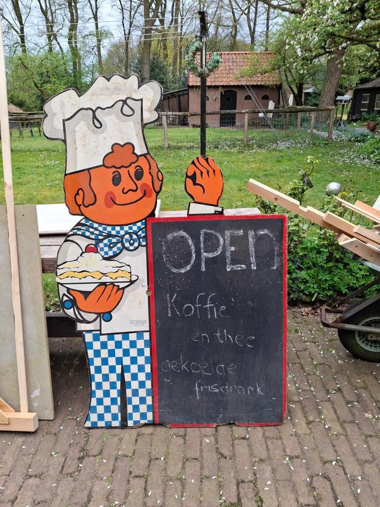 Oud Antiek Reclamebord Kok met Krijtbord, Ophalen