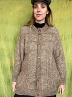 Vintage gebreid vest - bruin - unisex - oversized, Hgv, Bruin, Hgv, Ophalen of Verzenden