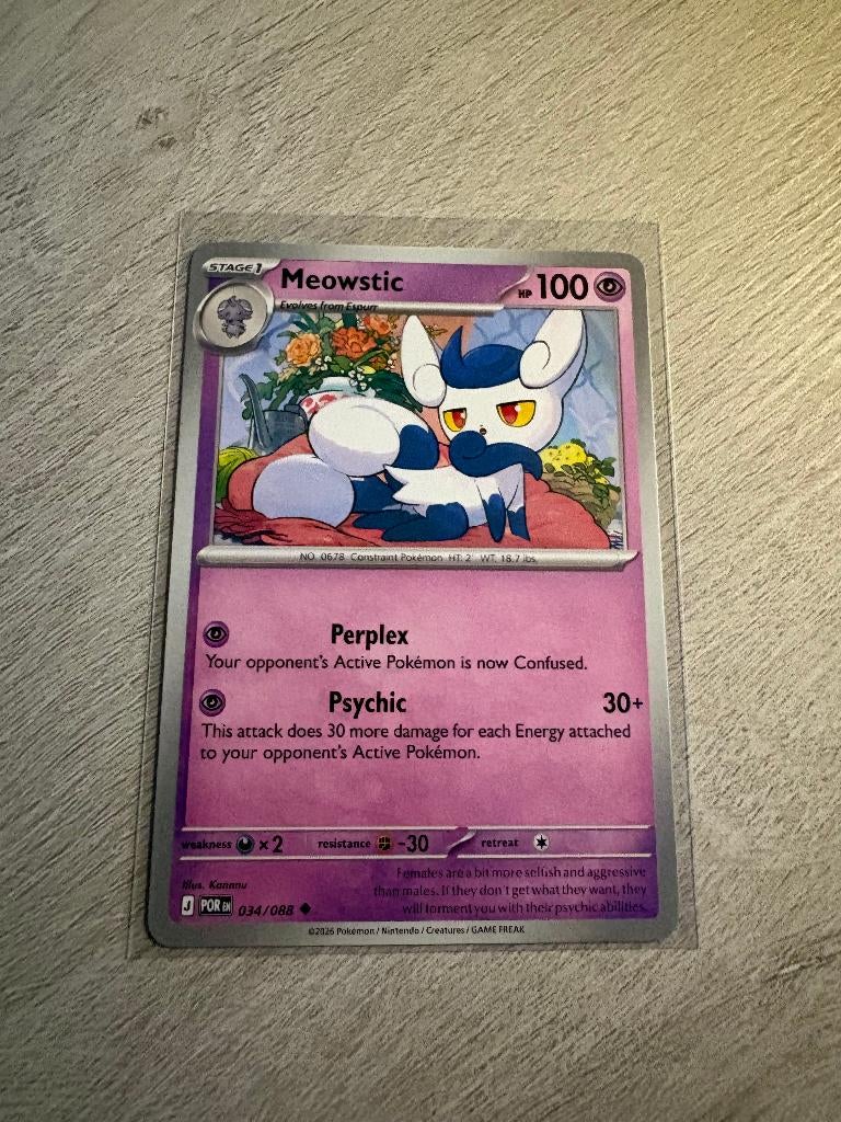 Meowstic 034/088 Perfect Order - Pokémon Kaart, Ophalen of Verzenden, Nieuw, Losse kaart