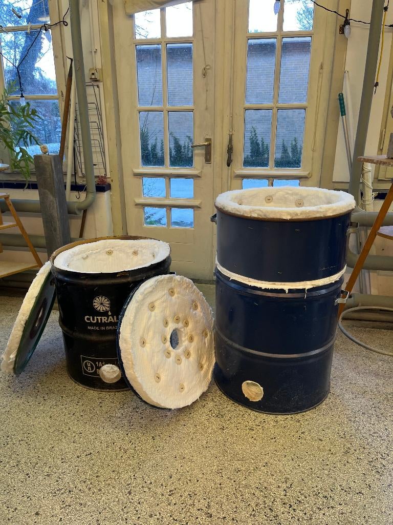 Complete set raku keramiek oven + tangen + brander...., Hobby en Vrije tijd, Pottenbakken, Ophalen, Zo goed als nieuw