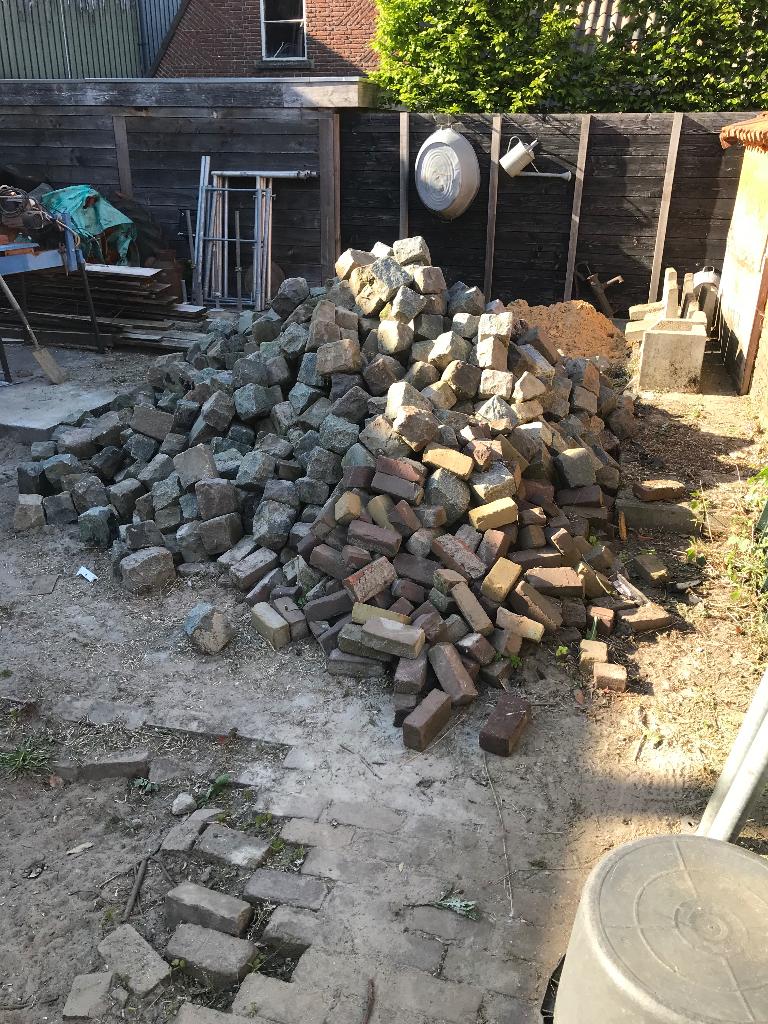 Kinderkoppen  kasseien, Tuin en Terras, Tegels en Klinkers, Ophalen, Gebruikt, Overige typen, Natuursteen