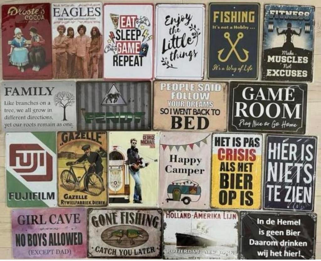 Vandaag kies ik Joy Vintage Look 20X30 CM Metalen Decoratie Plaque