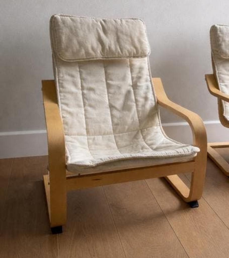 IKEA Poäng kinderstoel met beige kussen, Ophalen, Gebruikt, Overige typen